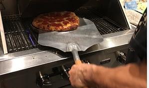 pizza on a gas grill